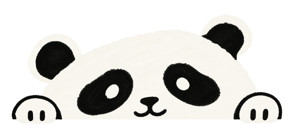Panda peeking over creator videos